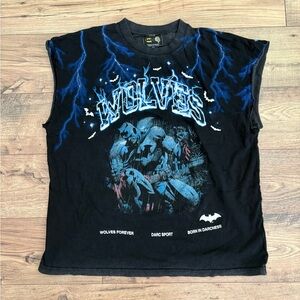 Darc Sport X Batman Wolves Graphic T Shirt Men’s XXL Chop Sleeves